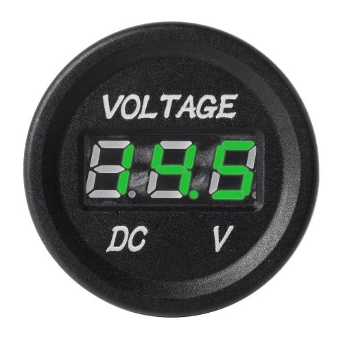 DC 12-24V Green LED Digital Display Voltmeter Round Panel for Car Motor BI191