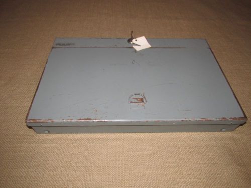 Vintage Indiana Cash Drawer Locking Steel &amp; Key Shelbyville Indiana MAKE OFFER