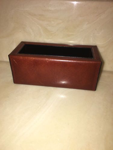 RARE Vintage Bosca Desk Top Leather Business Card Holder