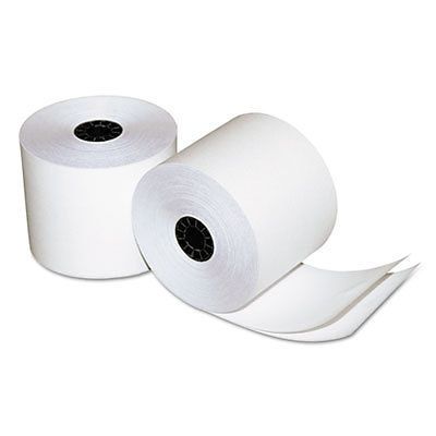 Two-Ply Calculator/Cash Register Rolls, 2-1/4&#034; x 90 feet, White/White, 12/Pack