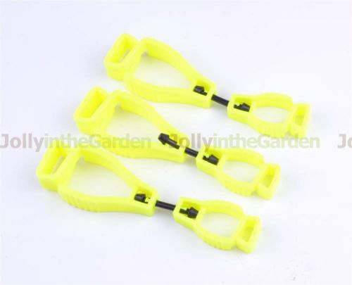 3x Yellow Glove Grabber Clip Holder Guard Work Safety Clip Glove Keeper