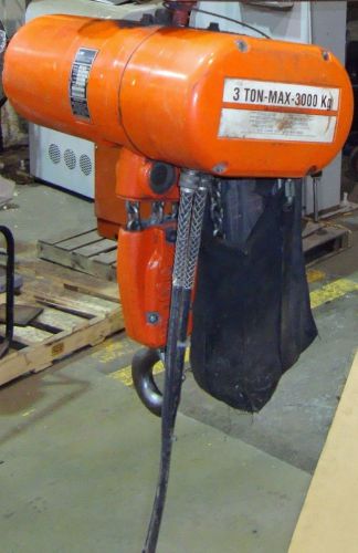 CM LODESTAR 3 TON ELECTRIC CHAIN HOIST RT 5.5 FPM 110V 1PH