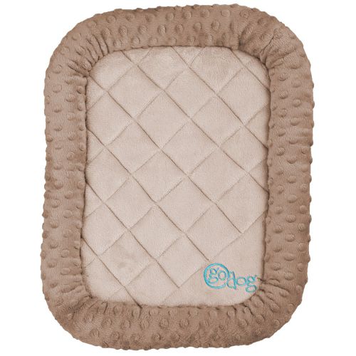 &#034;GoDog Bedzzz Bubble Plush Extra Small 18&#034;&#034;X13&#034;&#034;-Beige&#034;