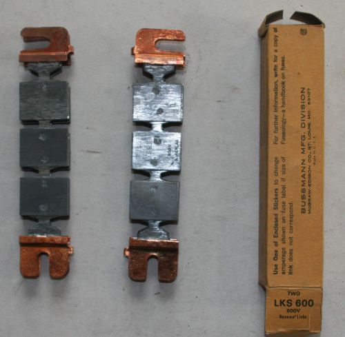 2 New Buss LKS 600 Super-Lag Renewable Fuse Links