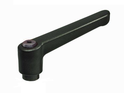 JW Winco Nylon Angled Adjustable Lever with Threaded Hole, Black Oxide Finish,