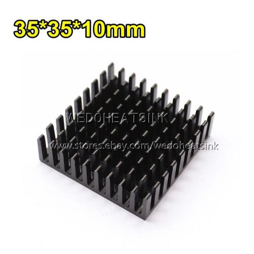 10pcs Aluminium Profile Heat Sink Heasink 35x35x10mm Black Slotted Anodized