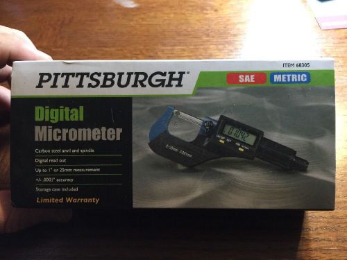 PITTSBURGH DIGITAL MICROMETER SAE and METRIC Brand New