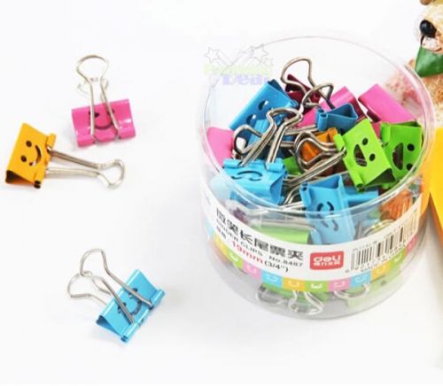 Cute 40pcs Metal School Office Student Documents Papers Binder Clips 19mm Width