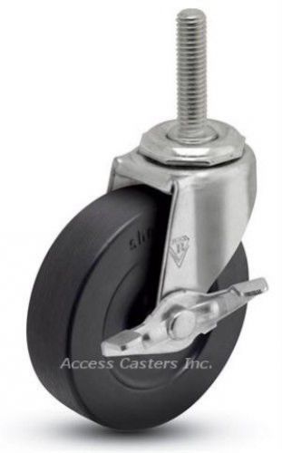 5stcrsb-806 5&#034; swivel caster, brake, soft rubber, 7/16 -14 x 2-1/4 threaded stem for sale