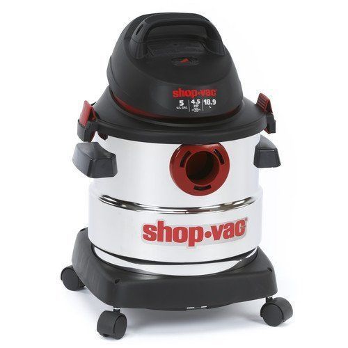 5 gallon Stainless Steel 3.1 HP Electric Hard Floor Shop Vac  WandsTool Holder