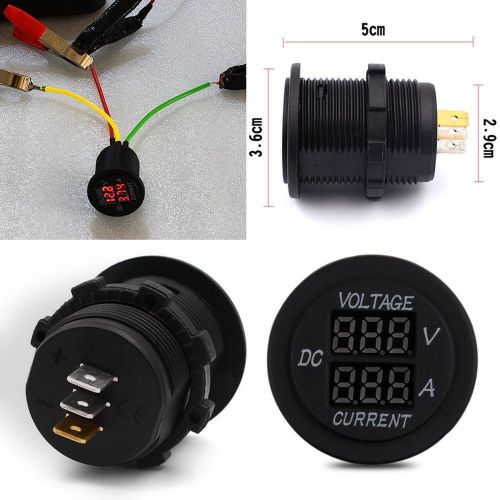 Led digital voltmeter ammeter voltage current meter for car motorcycle dc12/24v for sale