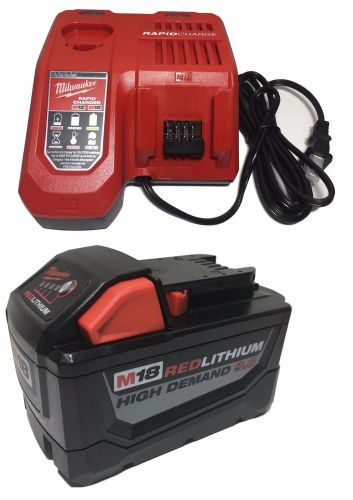 Qty 1 Milwaukee 48-59-1890 M18 18V 9.0 Ah Li-Ion Battery + (1) 48-59-1808 Rapid