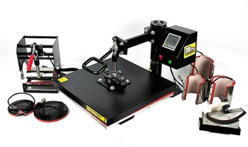 New digital pro 8 in 1 combo heat transfer 15&#034;x15&#034; press machine t-shirt hat cap for sale