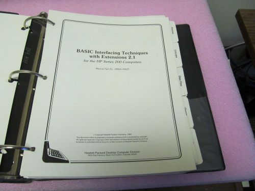 HP BASIC INTERFACING TECHNIQUES, EXTENSION 2.1 FOR HP 200 SERIES COMPUTERS