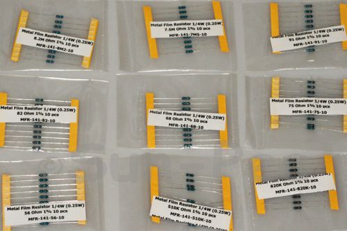 E24 metal film resistor assorted kit 170 values x 10 pcs 1% 1/4w 0.25w 1700pcs for sale