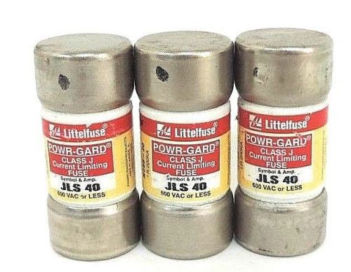 LOT OF 3 NEW LITTELFUSE JLS 40 POWR-GARD CLASS J CURRENT LIMITING FUSES JLS40