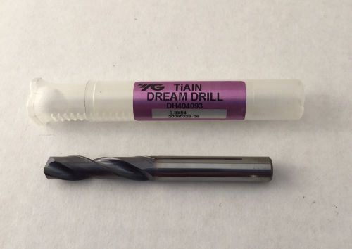 YG DREAM DRILL SOLID CARBIDE 9.3 MM DIA ( 0.3661 ) - 84 MM OAL - NON-COOLANT