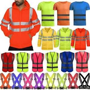 Hi Viz Security Reflective High Visibility Safety Work Vest T-Shirt Sweatshirts