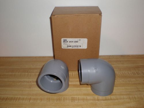 BOX OF 2 NEW CPVC 90 DEG 2&#034; UNION ELBOWS SCHEDULE 80 NSF-PW HI-STRENGTH