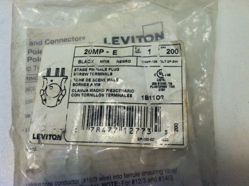 LEVITON 20MP-E 3 PIN MALE BLACK PLUG - MAKE OFFER