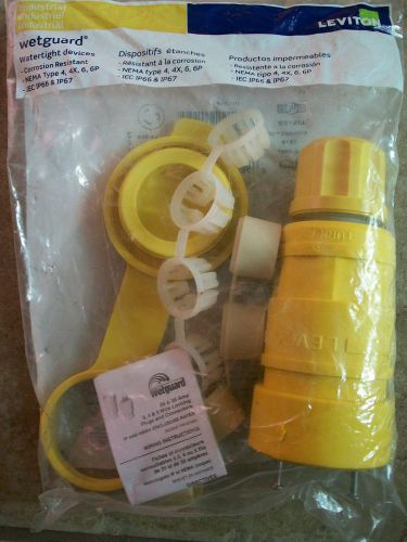 New leviton wetguard 20/ 30 amp, 125 volt, wire locking plug &amp; connectors for sale