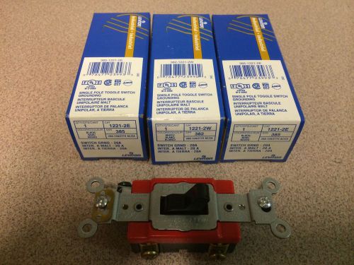 Lot of 3 LEVITON  1221-2E single pole toggle switch