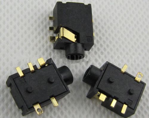 10Pcs 3.5mm Female Audio Connector 5 Pin SMT Stereo Phone Jack PJ-365