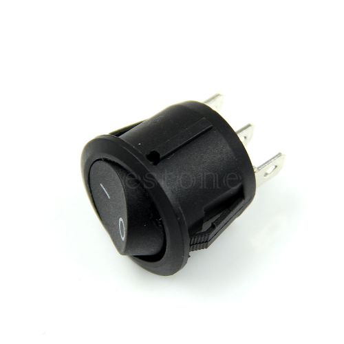 HOT! High quality Black 5PCS Round 3 Pin Mini SPDT ON-OFF Rocker Switch Snap-in