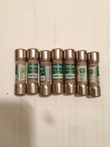 Tron fnw-15 bussmann 250 volt fuse - 15 amp time delay fuse  fusetron for sale