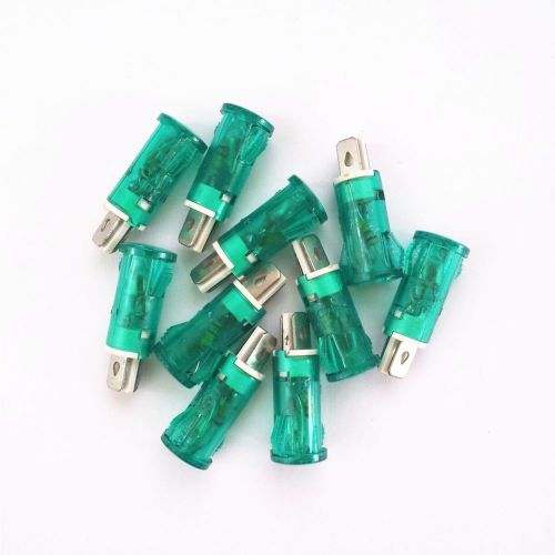 10x Panel Neon Indicator Green Light AC220V 10mm Mounting Hole Pilot Signal Lamp