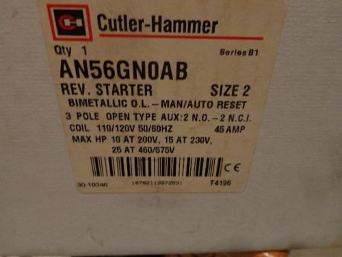 NEW CUTLER-HAMMER AN56GN0AB SIZE 2 REVERSING FREEDOM SERIES STARTER