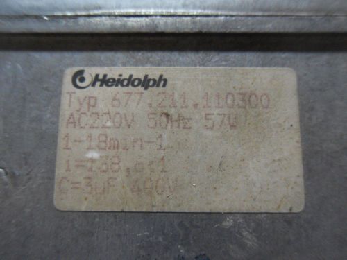 (V27) 1 USED HEIDOLPH 677.211.110300 MOTOR