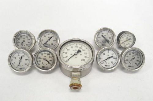 Lot 9 weiss assorted wika liquid &amp; non liquid pressure gauge 1/4in npt b221413 for sale