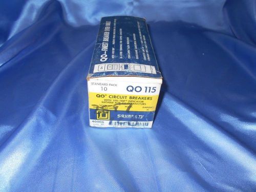 Square D QO115 Circuit Breaker 15 Amps, 1 Pole, 240/415 AC Volts, New box of 10