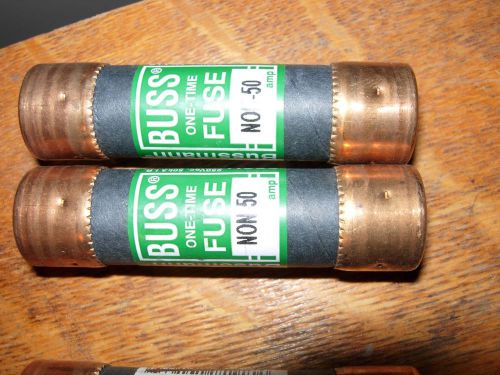 FUSETRON BUSSMANN FUSE NON-50 50 AMP 125V 250 V NEW NO BOX 3/4&#034; X 3&#034; LOT OF 2