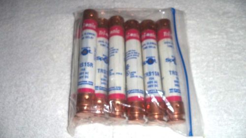 SHAWMUT TRI-ONIC TRS15R  DUAL/TIME DELAY / 15 AMP / LOT OF 7 FUSES / SMART SPOT