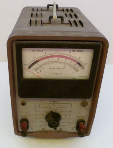 HP Hewlett Packard Vacuum Tube R.M.S. Volt Meter 116-19840 db, Model 400 Vtg