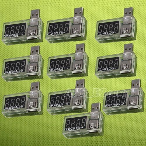 10PCS Translucent 3.5V-7V 0A-3A USB Current Tester Detector Ampere Meter