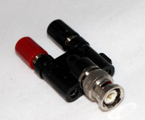 BNC Male Plug to Two Dual Banana Female Jack Coaxial RF Adapter (US Stock)