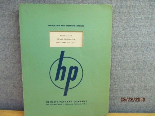 Agilent/HP 212A Pulse Generator Instruction Operating Manual/Schematics S#2889