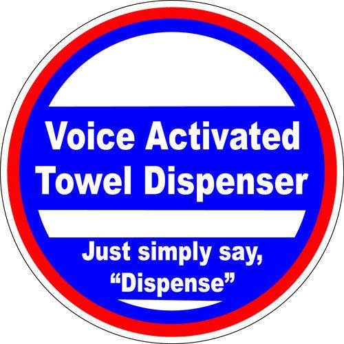 Voice activated towel dispenser - three pack of decals - fun for your bathroom! for sale