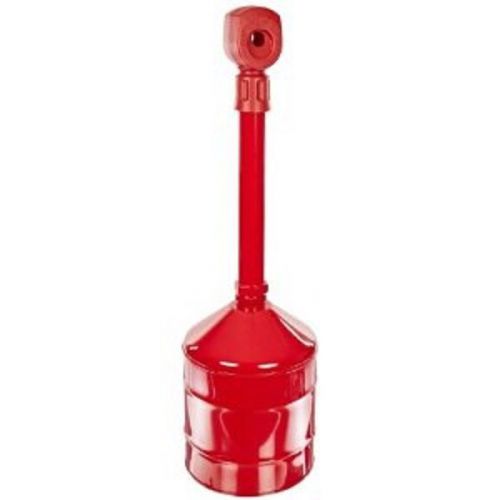 Justrite 5 gallon heavy duty cease fire red cigarette receptacle butt can 26811r for sale