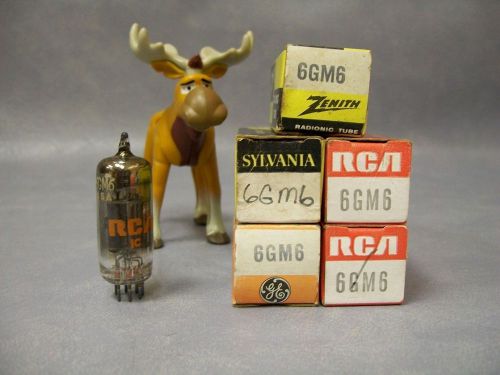 6GM6 Vacuum Tubes  Lot of 5  GE / RCA / Sylvania / Zenith