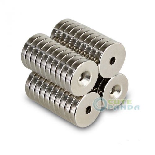 50pcs Magnets 15mm x 3mm Hole 3mm Dsic Rare Earth Neodymium N38