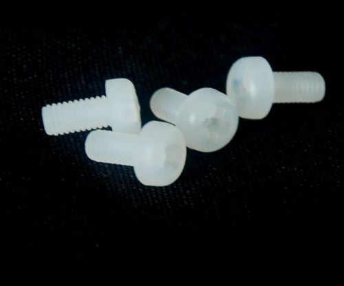 1000PCS M3x6mm white Natural Nylon Pan Head Screws