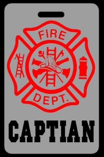 Lo-viz gray captain firefighter luggage/gear bag tag - free personalization for sale