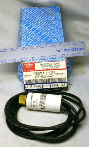 Robertshaw controls Pressure switch close 90 open 115 PSIG NIB universal parts