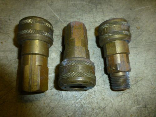 3 new brass parker 30 series coupler 1/2 pipe (2 female ,1 male )   no reserve for sale