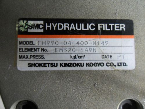 (l25) 1 smc fh-990-04-400-m149 hydraulic filter for sale