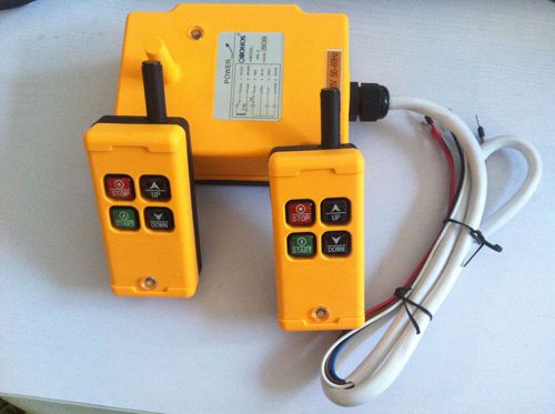 2 Transmitters 4 Channels Hoist Crane Radio Remote Control System 220V AC